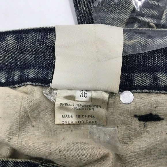 NWT - DNM Basket Weave Men's Slim Fit Distressed Mid Rise Blue Jeans - Size 36 - Picture 12 of 12